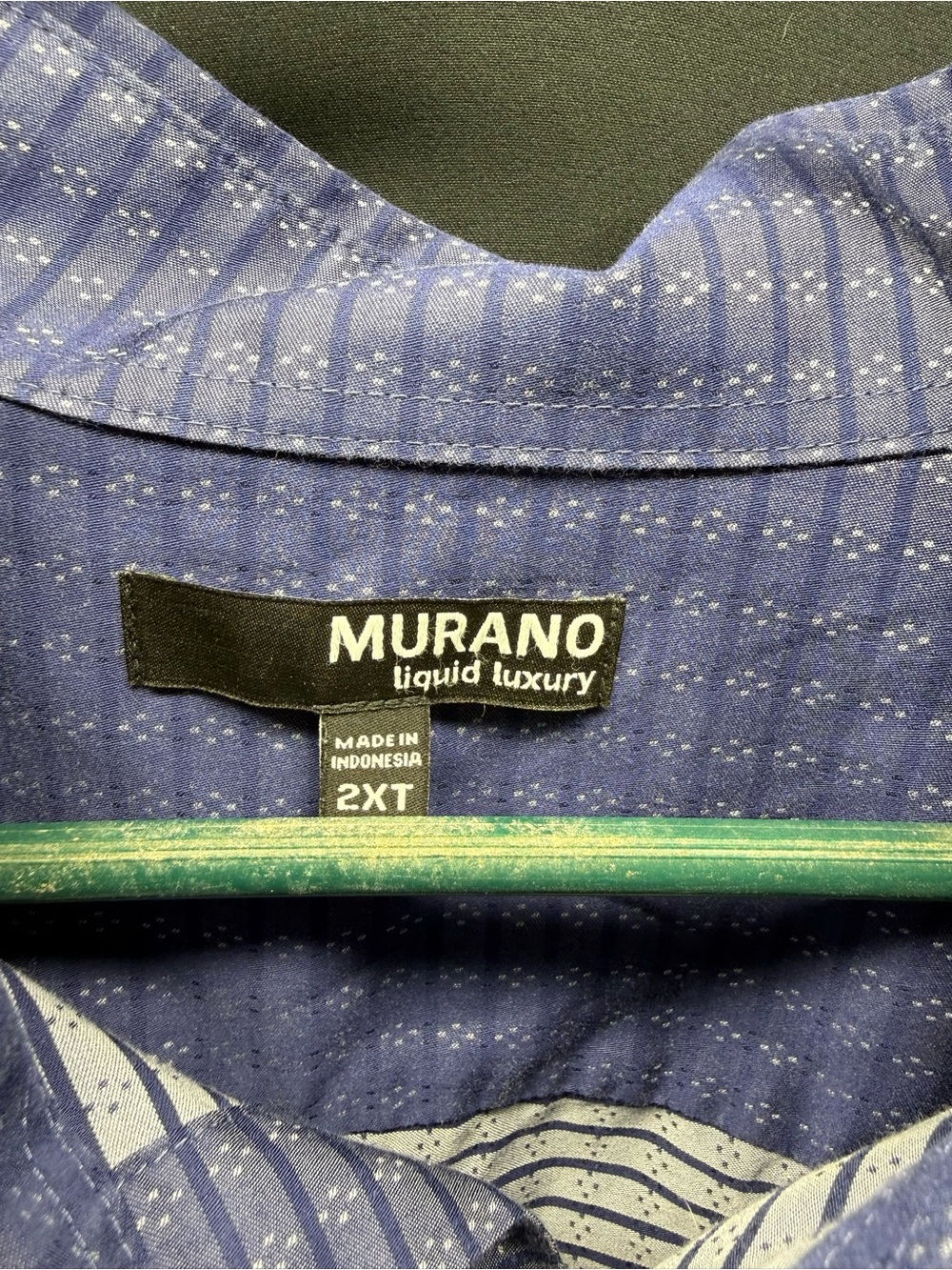 EUC Murano Blue Micro-Check Dress Shirt Sz 2xt (1aj) - Picture 2 of 4